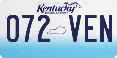 KY license plate 072VEN
