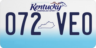 KY license plate 072VEO