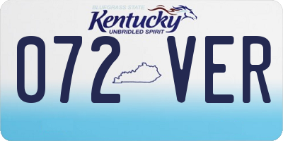 KY license plate 072VER