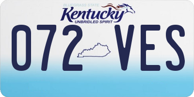 KY license plate 072VES