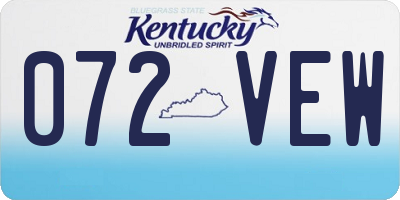 KY license plate 072VEW