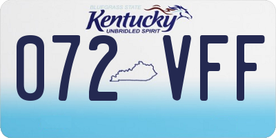 KY license plate 072VFF