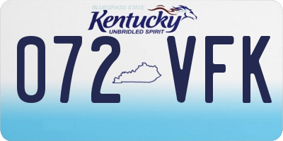 KY license plate 072VFK
