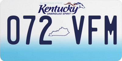 KY license plate 072VFM