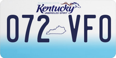 KY license plate 072VFO