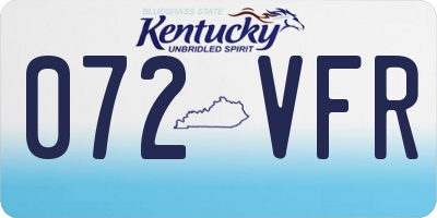 KY license plate 072VFR