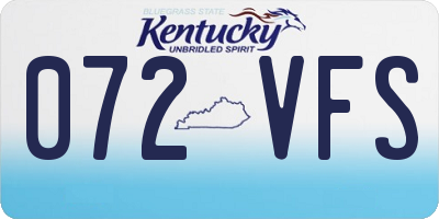 KY license plate 072VFS