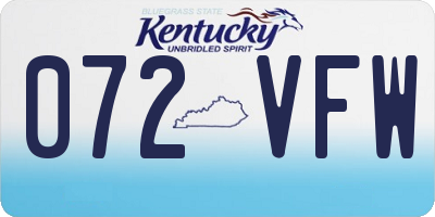 KY license plate 072VFW