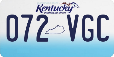 KY license plate 072VGC