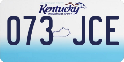 KY license plate 073JCE