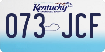 KY license plate 073JCF