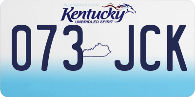 KY license plate 073JCK