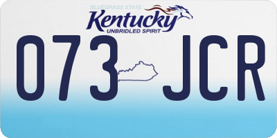 KY license plate 073JCR