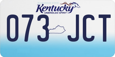 KY license plate 073JCT