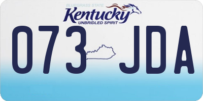 KY license plate 073JDA