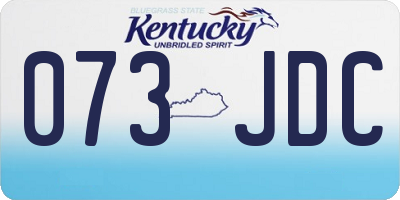 KY license plate 073JDC