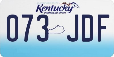 KY license plate 073JDF