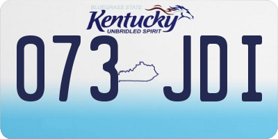KY license plate 073JDI