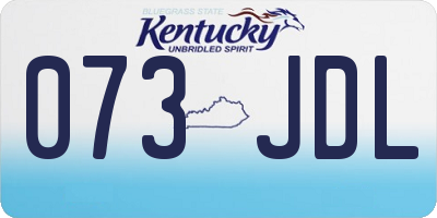 KY license plate 073JDL
