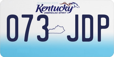 KY license plate 073JDP