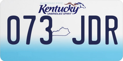KY license plate 073JDR