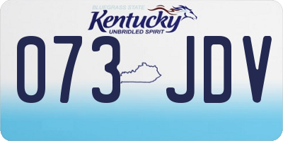 KY license plate 073JDV