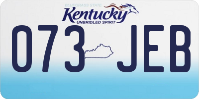 KY license plate 073JEB