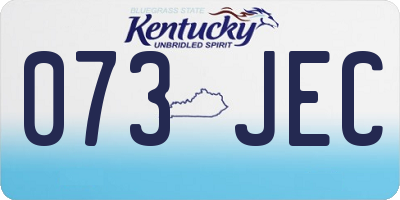 KY license plate 073JEC