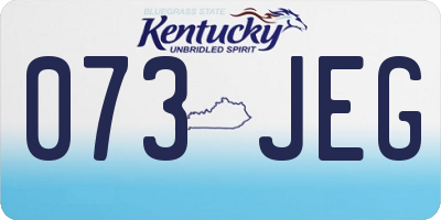 KY license plate 073JEG