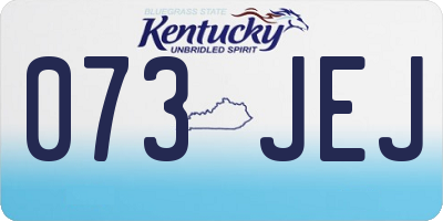 KY license plate 073JEJ