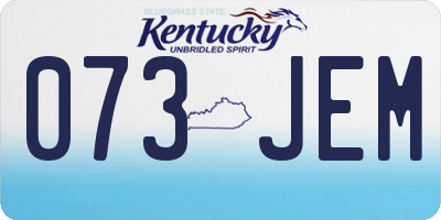 KY license plate 073JEM