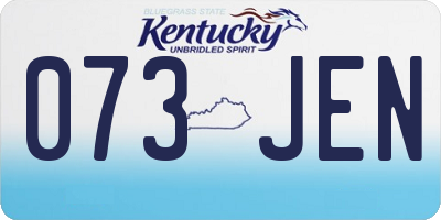 KY license plate 073JEN