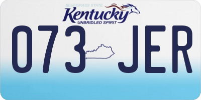 KY license plate 073JER