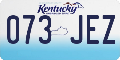 KY license plate 073JEZ