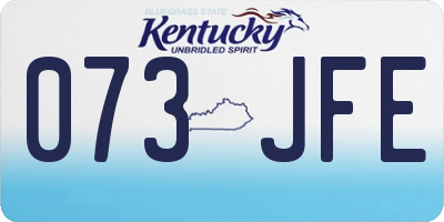 KY license plate 073JFE