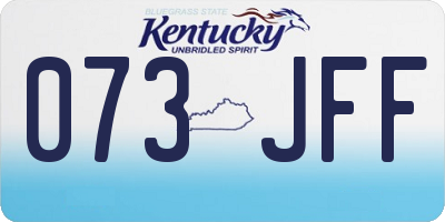 KY license plate 073JFF