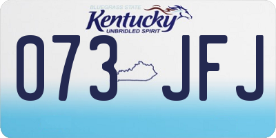 KY license plate 073JFJ