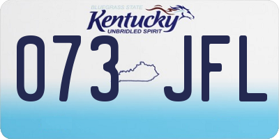 KY license plate 073JFL