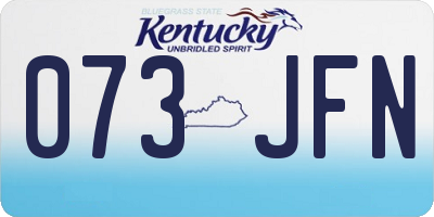 KY license plate 073JFN