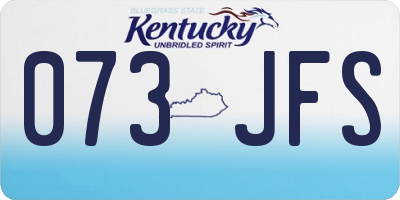 KY license plate 073JFS