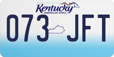 KY license plate 073JFT
