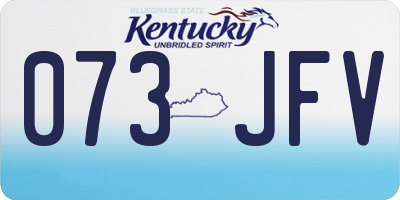 KY license plate 073JFV