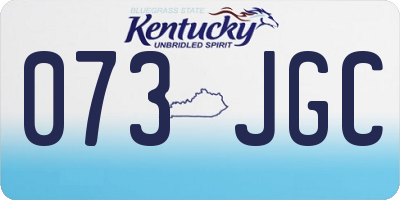 KY license plate 073JGC