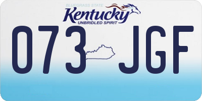 KY license plate 073JGF