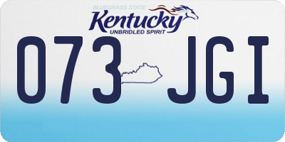 KY license plate 073JGI