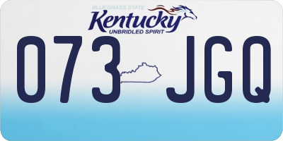 KY license plate 073JGQ
