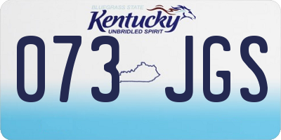 KY license plate 073JGS