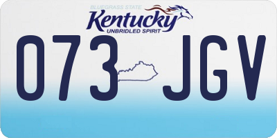 KY license plate 073JGV