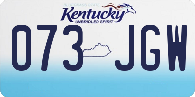 KY license plate 073JGW