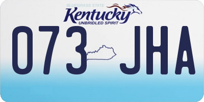KY license plate 073JHA
